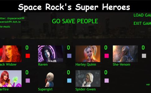 Space Rock's Super Heroes Adult game Cover