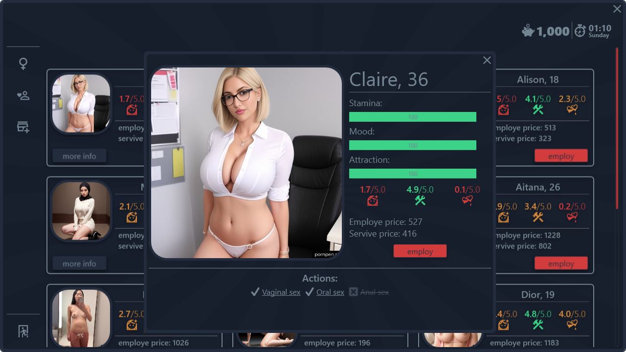 Game where you play a porn manager