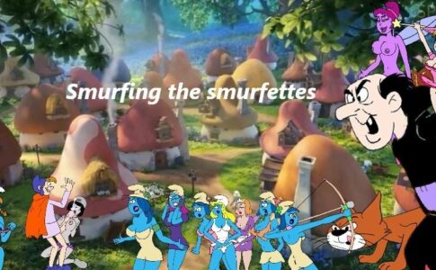 Smurfing the Smurfettes Adult Game Cover