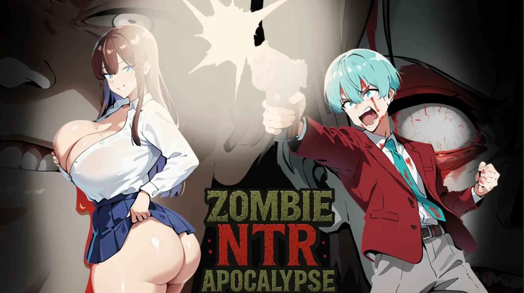 Misato contemplates the chaos of a zombie Ntr apocalypse