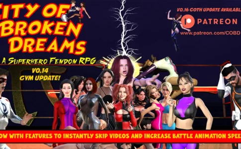 Citay of Broken Dreams A Femdom Superhero Game Adult Game Cover